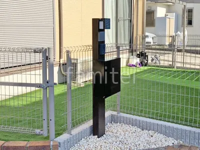 機能門柱 照明あり  LIXIL 木製調FW パターン7 