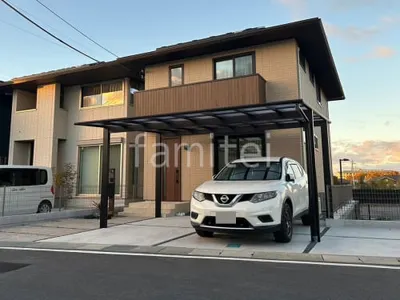 カーポート２台(ワイド) ツイン YKKAP エフルージュ FIRST フラット屋根