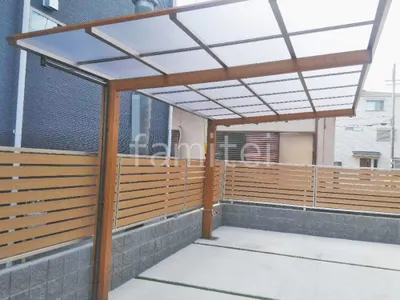 カーポート１台 （単棟） タカショー フル木製調 アートポート フラット屋根