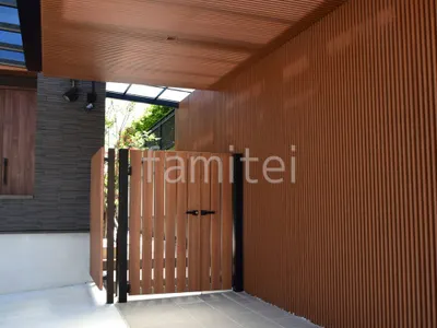 親子両開き 門扉 三協アルミ 木製調 フレイナ T1型 