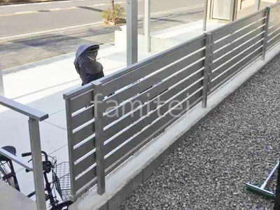 アルミ形材 フェンス YKKAP 木製調ルシアスYS3F型 横スリット 目隠し 木調・ラティス