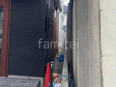 犬走り 防犯砂利敷き バラス砕石 防草シート加工