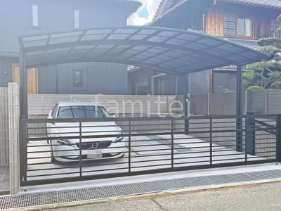 カーポート２台(ワイド) ツイン LIXIL ネスカＲ アール屋根