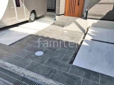 玄関アプローチ 床タイル貼り タカショー セラレバンテ