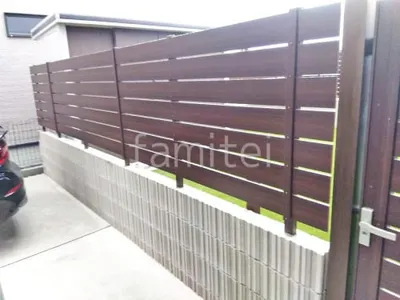 ブロック塀 （化粧ブロック） ユニソン アルタ  人工木・樹脂 フェンス（木調） F＆F マイティウッド ベーシック極 目隠し 木調・ラティス 樹脂