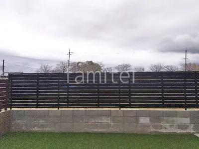 アルミ形材 フェンス LIXIL AB YS3型 横スリット3 目隠し ブロック塀 （化粧ブロック） 太陽エコブロックス 普通CB 