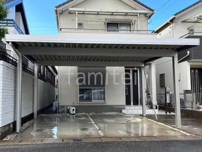 カーポート２台(ワイド) ツイン YKKAP ジーポートPro 積雪50cm対応 フラット屋根 折板屋根