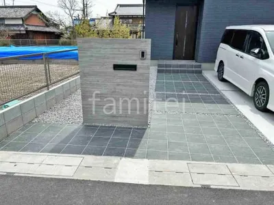 門柱 壁タイル貼り タカショー 木製調 セラ ウォール RC杉板 郵便受けポスト LIXIL エクスポストS-1型