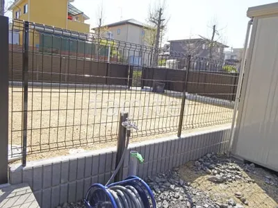 ブロック塀 (化粧ブロック) ユニソン レクト スチールメッシュ フェンス LIXIL ハイグリッドUF8型 境界・メッシュ