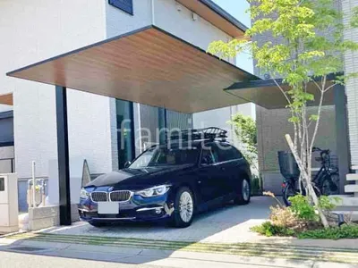 カーポート１台 （単棟） LIXIL 木製調 カーポートSC フラット屋根 吊り下げ屋根