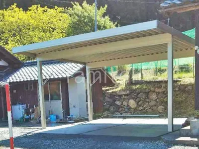 カーポート２台(ワイド) ツイン YKKAP ジーポートPro 積雪100cm対応 フラット屋根 折板屋根