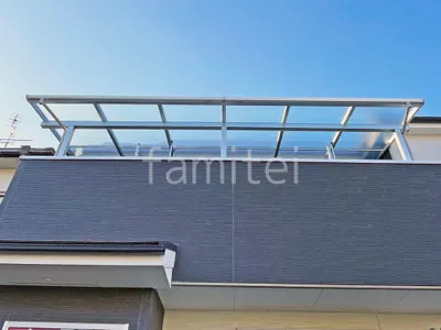 ２階ベランダ屋根 連棟  YKKAP ソラリアF フラット屋根 スタンダード 壁付