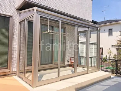 引き戸 樹脂デッキ サンルーム(テラス囲い) YKKAP ソラリアF フラット屋根