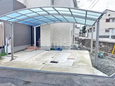 カーポート２台(ワイド) ツイン YKKAP アリュース アール屋根