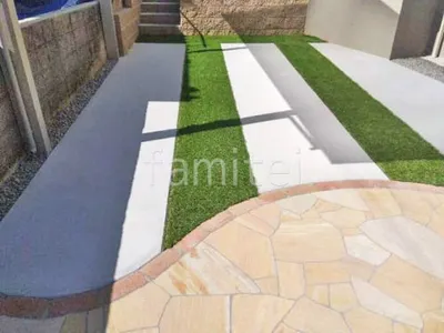 人工芝敷き 施主支給 防草シート加工