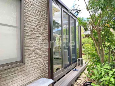 ガーデンサンルーム  LIXIL 木製調ガーデンルームGF 引戸サッシ仕様 フラット屋根