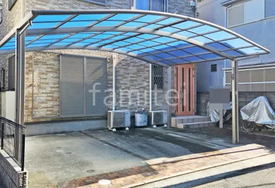 カーポート２台(ワイド) ツイン LIXIL ネスカＲ アール屋根