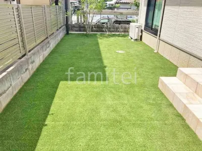お庭 人工芝 GF リアリーターフミドルプラス 防草シート加工