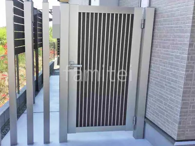 片開き 門扉 YKKAP 木製調 ルシアスTM1型 たて目隠し 