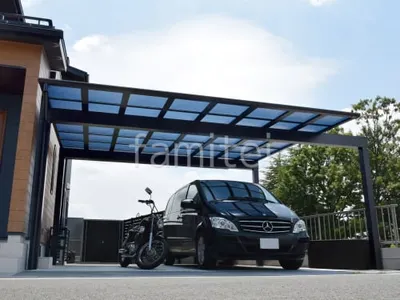 カーポート２台(ワイド) ツイン YKKAP エフルージュ FIRST フラット屋根