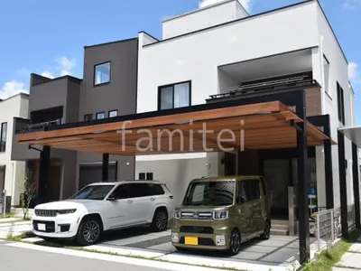 カーポート 三協アルミ Uスタイルアゼスト セレクトラインタイプ 屋根下格子納まり