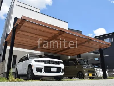 カーポート 三協アルミ Uスタイルアゼスト セレクトラインタイプ 屋根下格子納まり