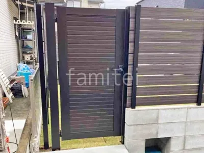 片開き 門扉 YKKAP シンプレオYM1型 横目隠し 