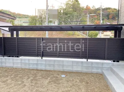 アルミ形材 フェンス YKKAP 木製調 ルシアスYL1F型 横ルーバー 目隠し 木調・ラティス