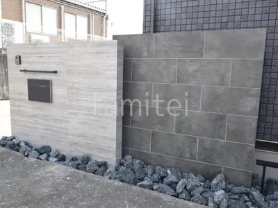 門柱 壁タイル貼り タカショー セラウォール 郵便受けポスト ユニソン ヴィコBI