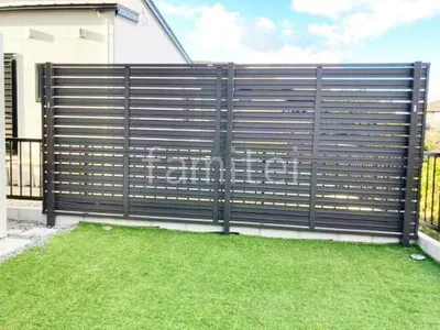 アルミ形材 フェンス LIXIL AB YS3型 横スリット3 2段柱 60角 目隠し