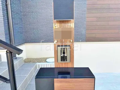 機能門柱 照明あり  LIXIL 木製調FW パターン6 