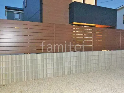 ブロック塀 （化粧ブロック） ユニソン アルタ  人工木・樹脂 フェンス（木調） F＆F マイティウッド デコll 目隠し 木調・ラティス 樹脂