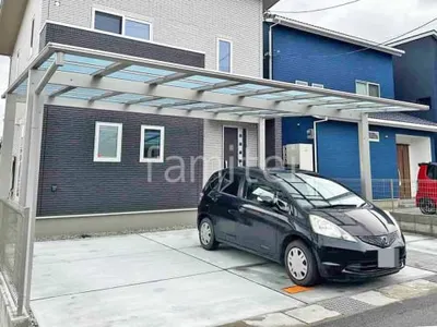 カーポート２台(ワイド) ツイン YKKAP エフルージュ FIRST フラット屋根