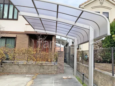 カーポート１台 （単棟） YKKAP アリュース キャップ アール屋根 たれ耳屋根