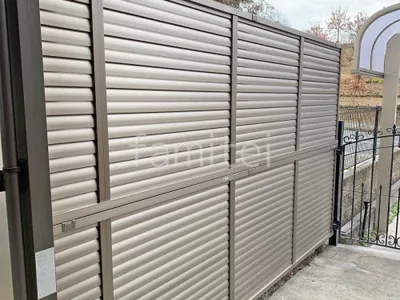 アルミ形材 フェンス LIXIL AB YL3型 横ルーバー3 2段柱 60角 目隠し