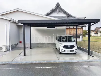 カーポート２台(ワイド) ツイン YKKAP ジーポートPro 積雪30cm対応 フラット屋根 折板屋根