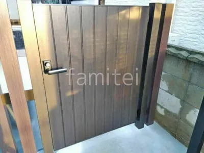 片開き 門扉 YKKAP 木製調 ルシアスTM2型 たて目隠し 