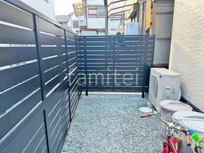 アルミ形材 フェンス LIXIL AB YS3型 横スリット3 2段柱 60角 目隠し