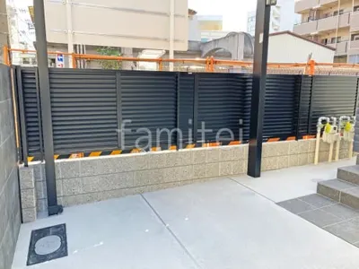 アルミ形材 フェンス LIXIL AB YL3型 横ルーバー3 目隠し ブロック塀 （化粧ブロック） ユニソン リブスプリットn 