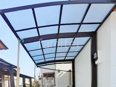 カーポート１台 （単棟） YKKAP アリュースRE アール屋根 前下がり屋根