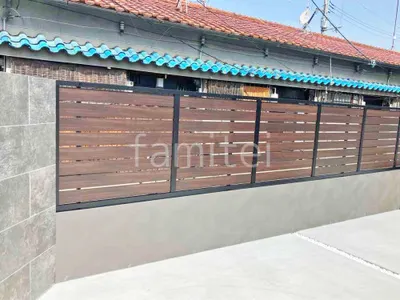 アルミ形材 フェンス LIXIL 木製調AB YS3型 横スリット3 目隠し 木調・ラティス