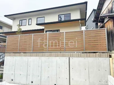 ブロック塀 （化粧ブロック） ユニソン アルタ  アルミ形材 フェンス LIXIL 木製調AB YS3型 横スリット3 目隠し 木調・ラティス