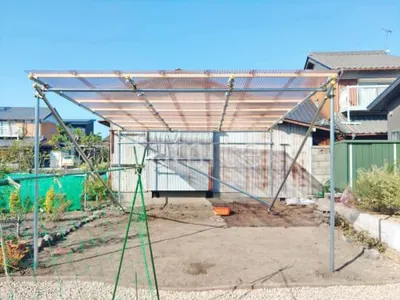 鋼管組立 波板張り 施主支給