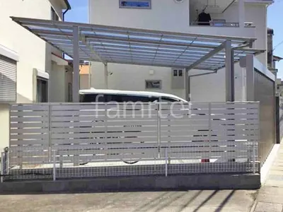 カーポート２台(ワイド) ツイン LIXIL フーゴF フラット屋根