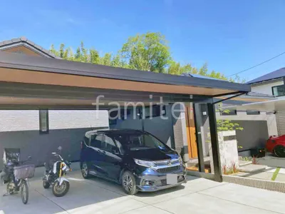 カーポート２台(ワイド) ツイン YKKAP ジーポートPro 積雪30cm対応 フラット屋根 折板屋根