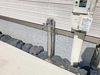 立水栓 カクダイ ステンレス水栓柱(丸型)