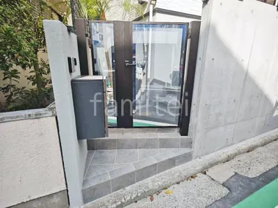 親子両開き 門扉 YKKAP ルシアスFP1型 ガラスパネル 