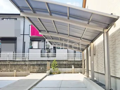 カーポート２台(縦) 連棟 LIXIL ネスカＲ アール屋根