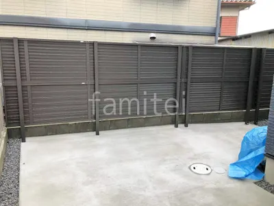 アルミ形材 フェンス LIXIL AB YL3型 横ルーバー3 2段柱 60角 目隠し