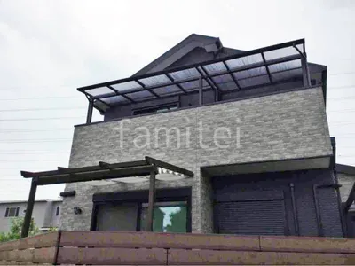 ２階ベランダ屋根 連棟  YKKAP ソラリアF フラット屋根 スタンダード 壁付